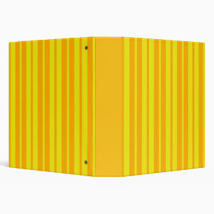 Yellow Stylish Stripes Pattern Design 3 Ring Binder