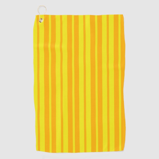 Yellow Stylish Stripes Pattern Design  Golf Towel (Front)