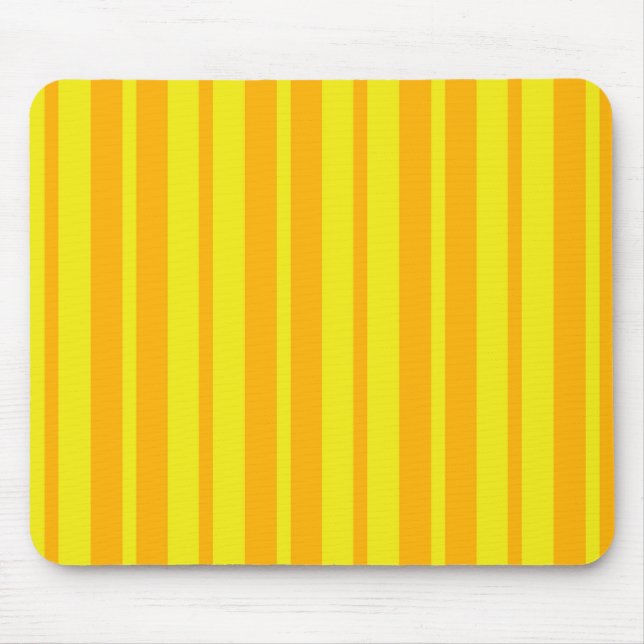 Yellow Stylish Stripes Pattern Design  Mouse Pad (Front)