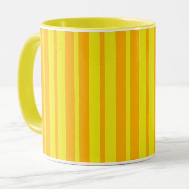 Yellow Stylish Stripes Pattern Design  Mug (Creator Uploaded)