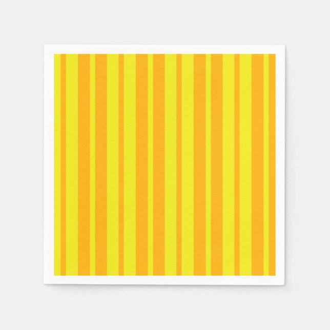 Yellow Stylish Stripes Pattern Design  Napkins (Front)