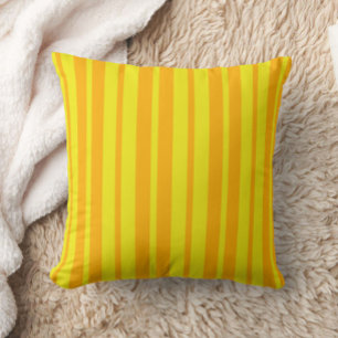 Yellow Stylish Stripes Pattern Design Throw Pillow