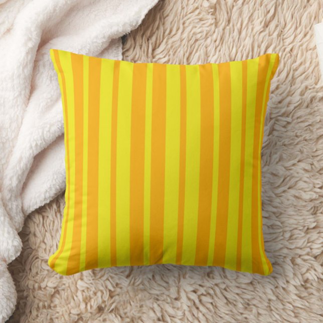 Yellow Stylish Stripes Pattern Design  Throw Pillow (Creator Uploaded)