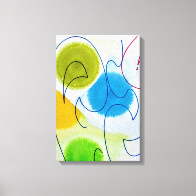 Yellow Stylish Trendy Modern Abstract Canvas Print (Front)