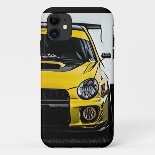 Yellow Subaru Bugeye Impreza WRX iPhone 11 Case