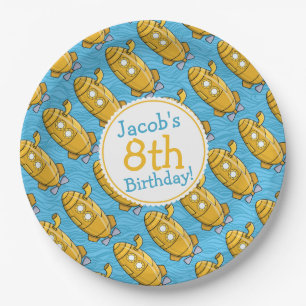 Yellow Submarine Boy's Birthday Paper Plates