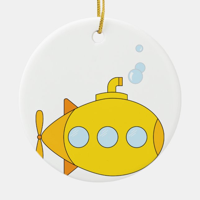 Yellow Submarine Ceramic Ornament (Front)