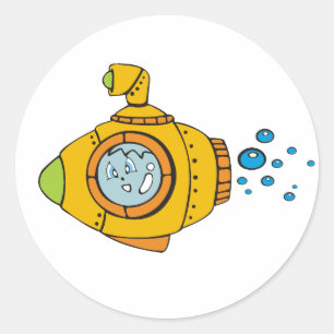 Yellow Submarine Classic Round Sticker