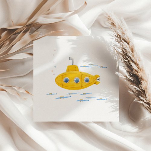 Yellow Submarine Kids Birthday Napkins