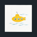 Yellow Submarine Kids Birthday Napkins<br><div class="desc">Come together to celebrate your little boy or girls birthday with this adorable,  nostalgic,  yellow submarine birthday theme paper napkins!</div>