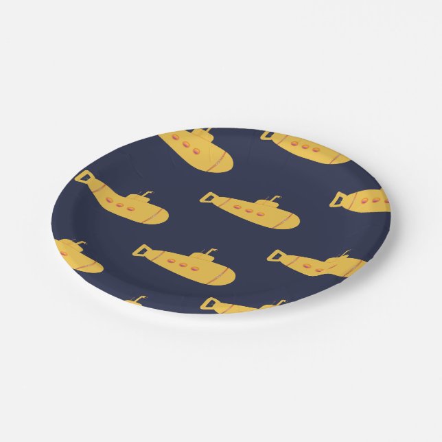 Yellow Submarine Paper Plates (Angled)
