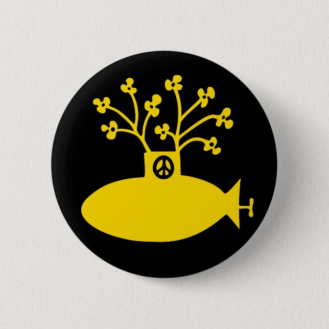 Yellow Submarine Sixties Peace Button (Front)
