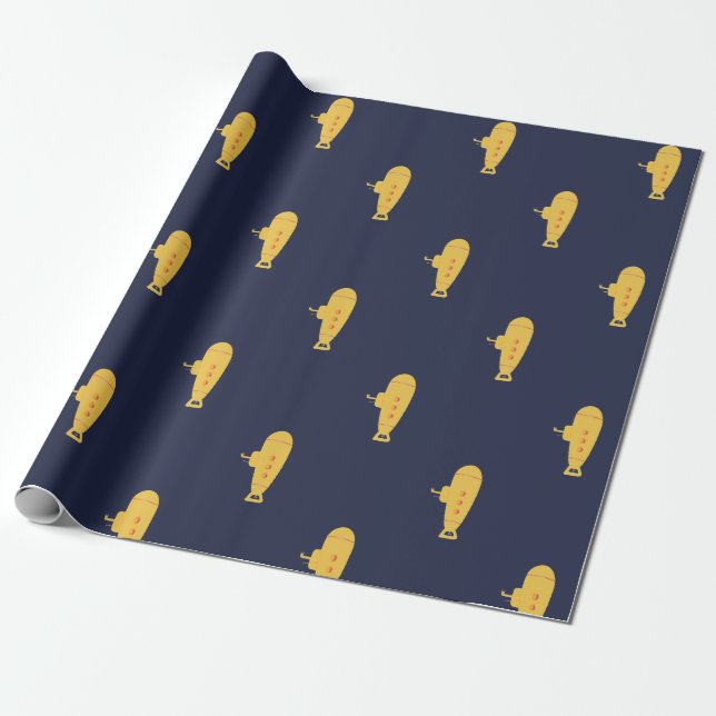 Yellow Submarine Wrapping Paper (Unrolled)