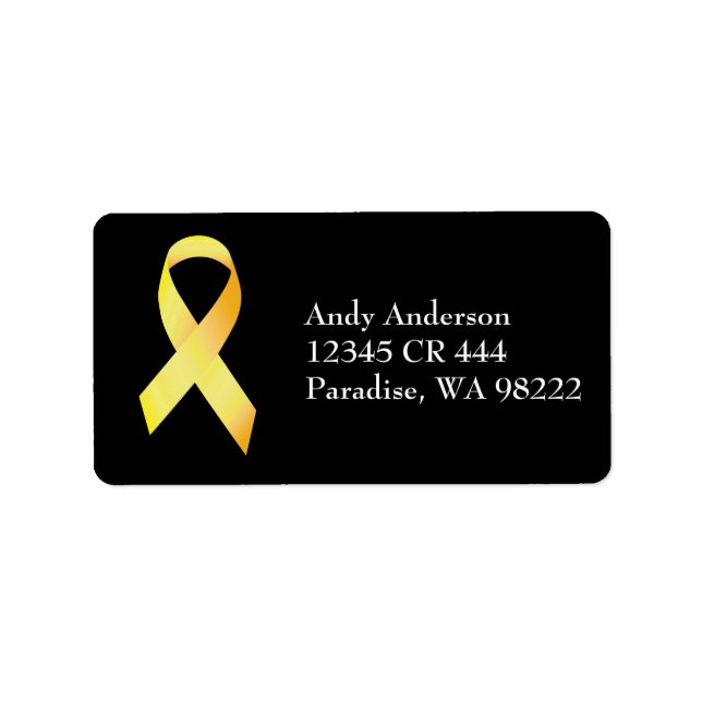 Yellow Suicide Prevention Ribbon Label (Front)