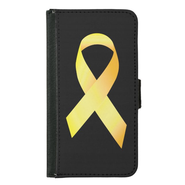 Yellow Suicide Prevention Ribbon Samsung Galaxy Wallet Case (Front)