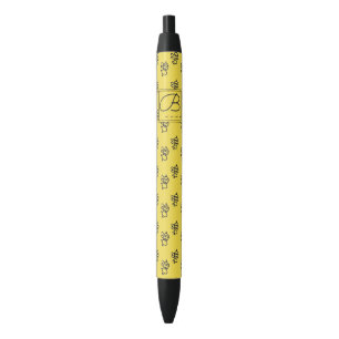 Yellow Summer Bees Monogram Pattern Pen