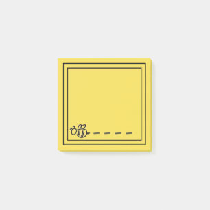 Yellow Summer Bees Monogram Pattern Post-it Notes