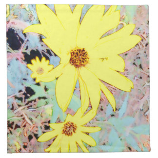 Yellow Summer Flower Cloth Napkins