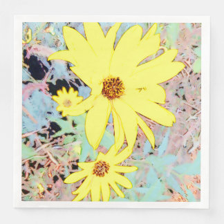 Yellow Summer Flower Paper Dinner Napkins