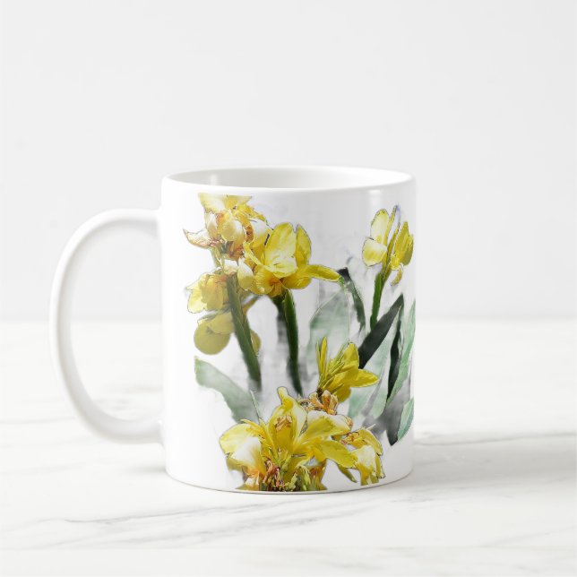 Yellow Summer Lillies Coffee Mug (Left)