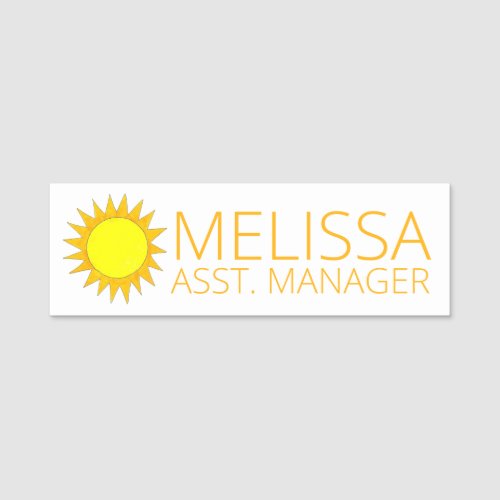 Yellow Summer Sun Sunshine Rays Beach Vacation Name Tag