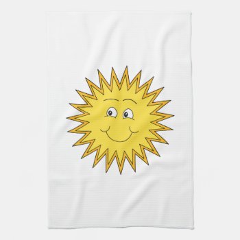 Yellow Summer Sun With A Happy Face. Towel by Graphics_By_Metarla at Zazzle