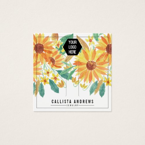 Yellow Summer Sunflower Logo Hair Display Card