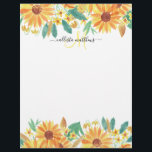 Yellow Summer Sunflower Watercolor Monogram Letterhead<br><div class="desc">This elegant and modern design is perfect for the classy and stylish woman. The design features a hand-painted yellow, orange, brown, and green watercolor sunflower arrangement on top of a white background. It's an artsy, pretty, country, and summer floral design. Just customize this design with your personal monogram initial and...</div>