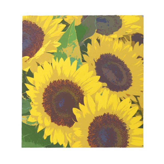 Yellow summer sunflowers notepad (Front)