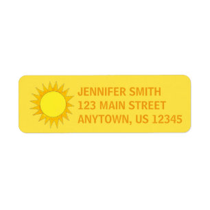 Yellow Summer Sunshine Beach Rays Sunny Day Sun Label
