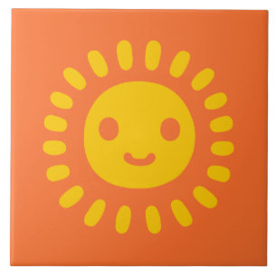 Yellow Sun Art Ceramic Tile