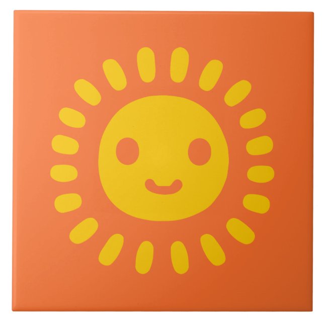 Yellow Sun Art Ceramic Tile (Front)