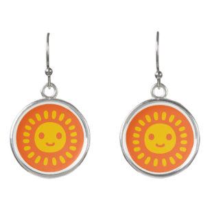 Yellow Sun Art Earrings