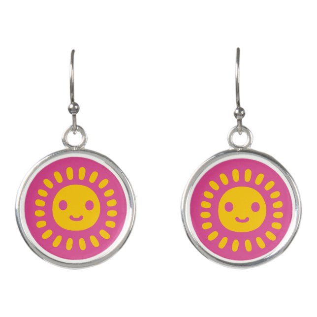 Yellow Sun Art Earrings (Front)