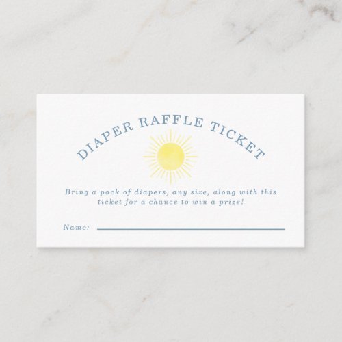 Yellow Sun Blue Gingham Baby Shower Diaper Raffle