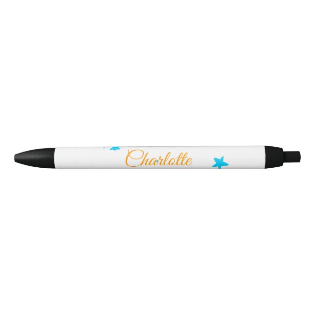 Yellow sun blue stars happy birthday add name text pen (Front)