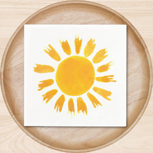 Yellow Sun First Birthday Party  Napkins