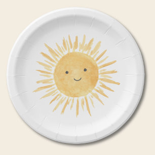 Yellow Sun Girl's Birthday Party Paper Plates