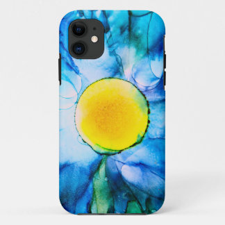Yellow Sun in Blue Sky Alcohol Ink OtterBox iPhone 11 Case