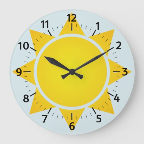 Yellow Sun Large Clock
