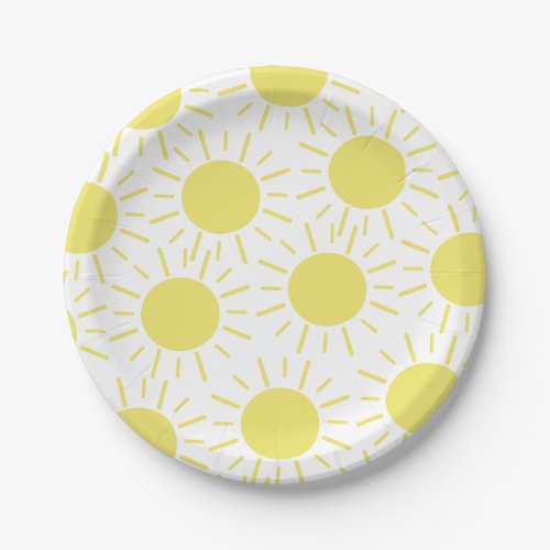 Yellow Sun Little Sunshine Party Paper Plates