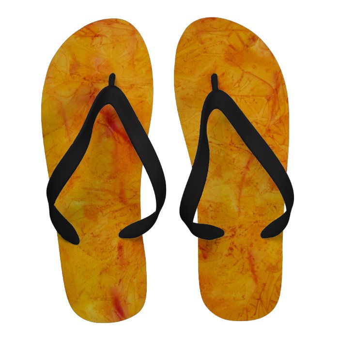 Yellow Sun of My Imagination Abstract Flip Flops