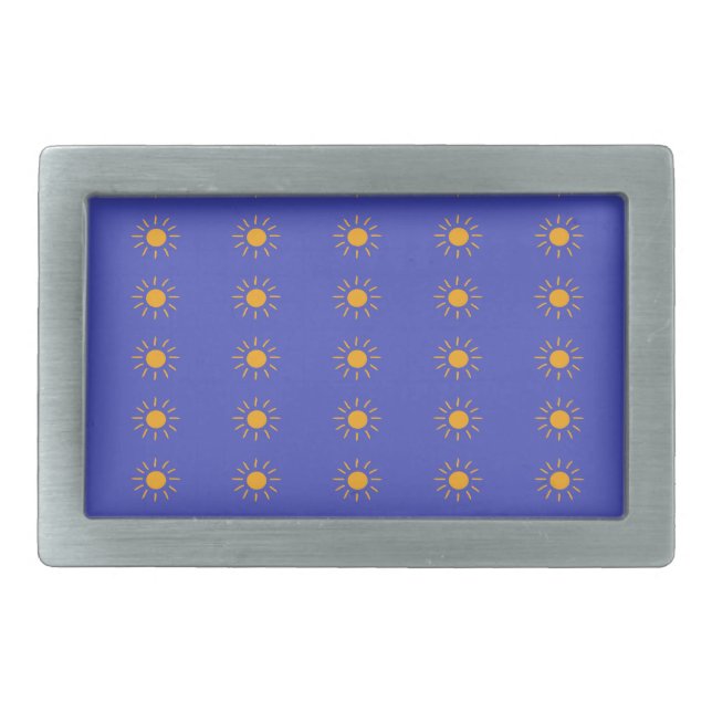Yellow sun pattern belt buckle (Front)