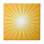 Yellow Sun Rays Ceramic Tile at Zazzle