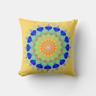 Yellow Sun Reversible Throw Pillow