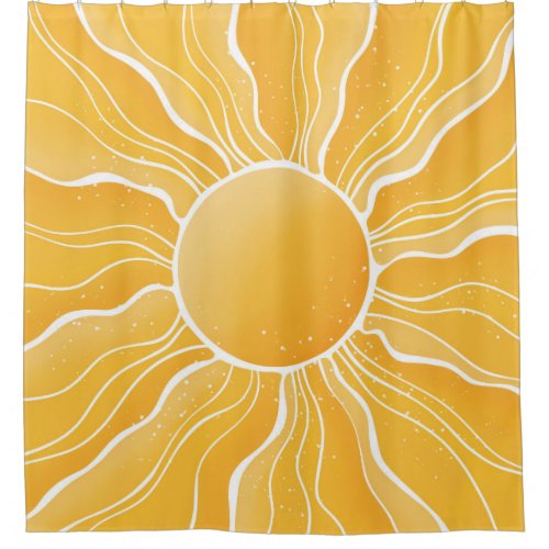 Yellow Sun Shower Curtain