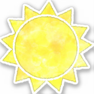 Yellow Sun Watercolor Sticker
