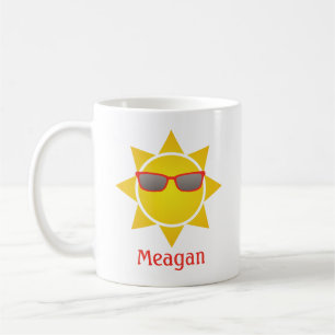 Yellow Sun with Cool Red Sunglasses Mug