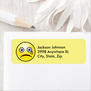 Yellow Sun with Tearful Face, ZFJG Address Label
