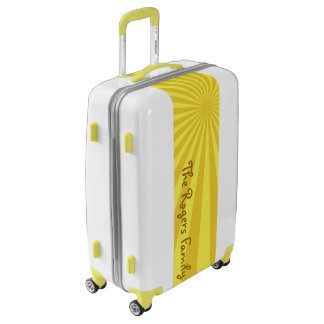 Yellow Sunburst "Add Your Name" Luggage